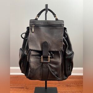 Wilsons Leather Adventure Board Black Backpack Sz 16”x12”x5